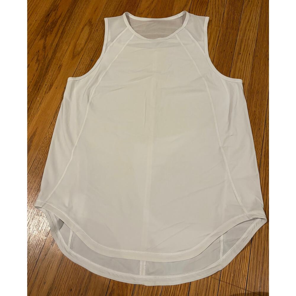 Lululemon White Mesh Back Tank Top Size 8